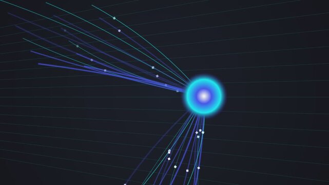 Cyber Data Funnel. Futuristic digital matrix network stream.