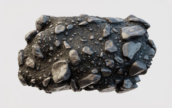 Metallic asteroid or rocky conglomerate specimen with textured surface for scientific study.