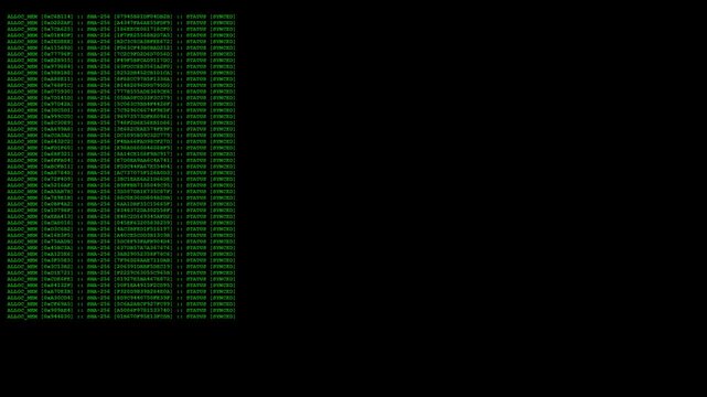 Green Terminal Code: Digital Data Stream on Black Background Screen