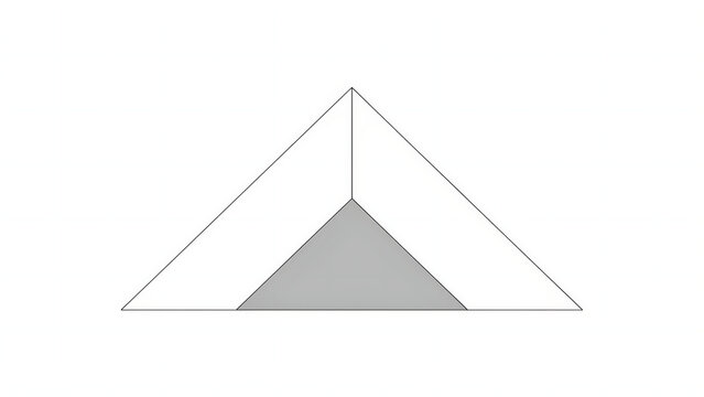 Minimalist geometric mountain icon with dashed outline shape mountain triangle