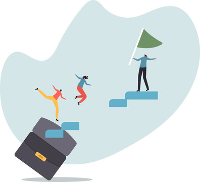 Skill gap, employee difficulty or difference knowledge, competence or career problem,vector illustration.