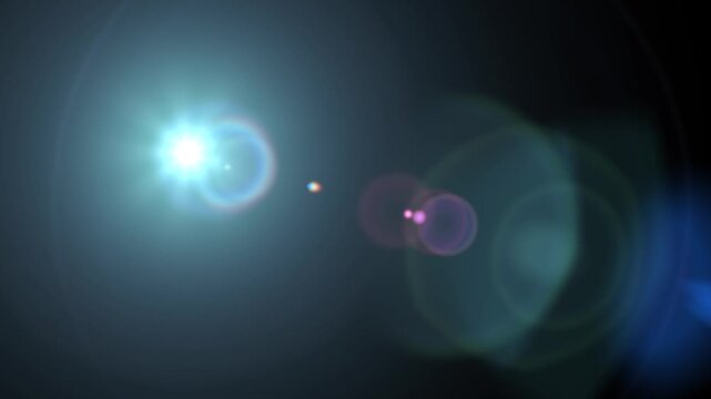 Colorfully Away Lens flares and bokeh lights abstract background - soft focus cinematic feel