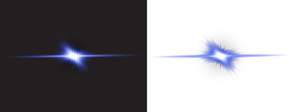 Electric Blue Energy Burst with Radiant Star Rays and Glowing Beam