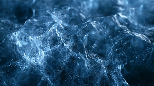 Abstract Blue Frozen Ice Texture Surface Background
