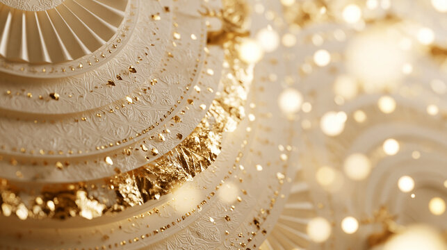 Abstract Luxury Gold and Cream Festive Background with Bokeh