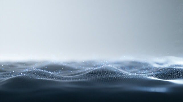 Abstract Digital Technology Background with Futuristic Particle Wave
