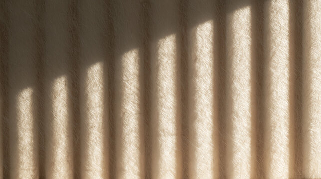 Sunlight and Striped Shadows on Beige Textured Background
