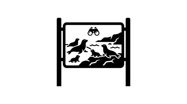 Seal Wildlife Observation Sign Icon