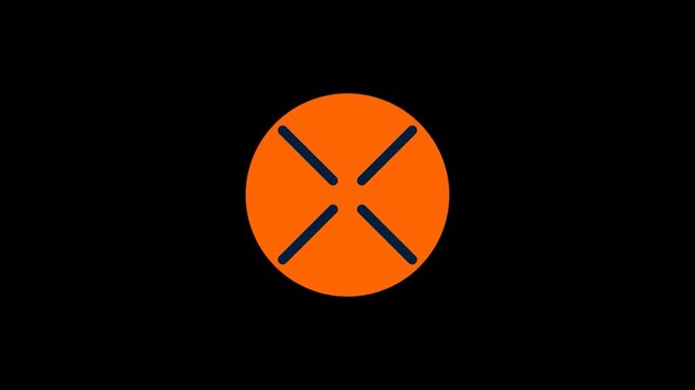 Orange circle on black background sphere shape
