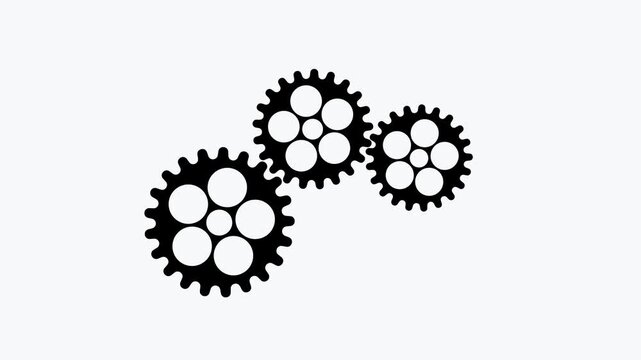 rotating gears icon looping gear icon indistrial cog looping animation
