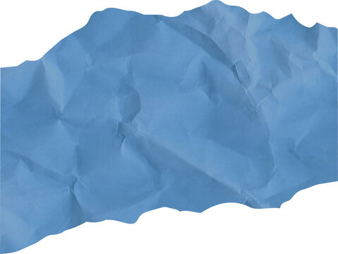 Blue Crumpled Paper Texture Background with Torn Edges and Wrinkled Surface for Design and Copy Space