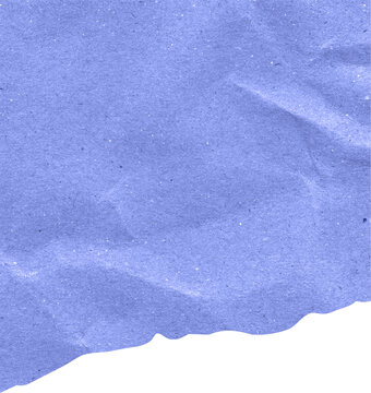 Blue Crumpled Paper Texture with Torn Ripped Edge for Graphic Design Background and Scrapbooking Craft Projects Minimalist Macro Close Up