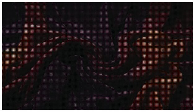 Dark fluid wave texture orange and purple points.