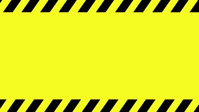 Animated yellow and black hazard stripe border background