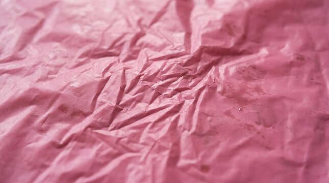 Uneven Pink Plastic Wrapper Surface Abstract Wrinkled Material Pattern plastic texture pink background wrapping paper uneven patchy material synthetic abstract surface oil stains sheet wrapper