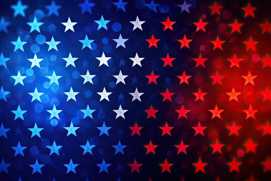 Red white and blue star pattern background for patriotic holidays