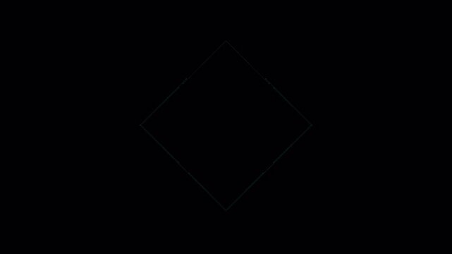 Abstract Glowing Geometric Diamond Shape Animation Loop.