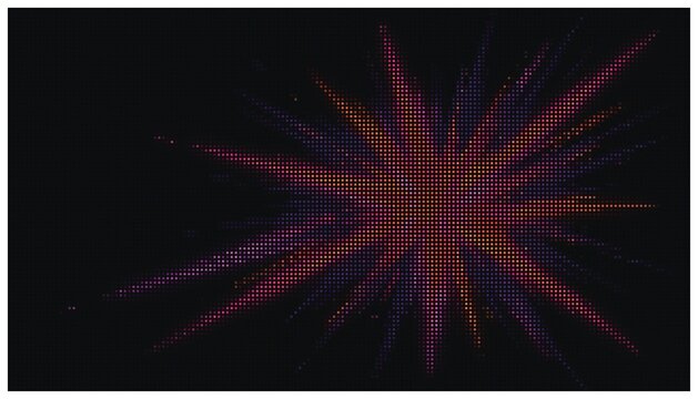 Radial explosion pattern bright neon glow effect.