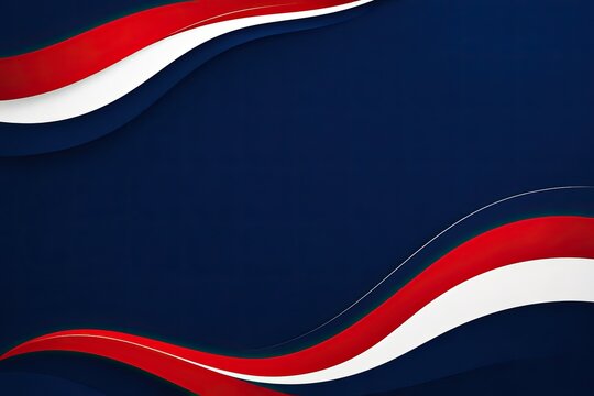 Abstract dark blue background with red and white wavy lines