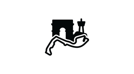 Fototapeta premium Monaco Grand Prix Circuit Map Icon