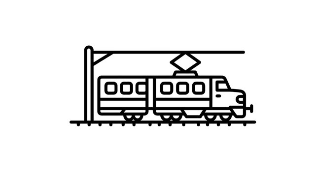 Minimal Electric Train Outline Vector