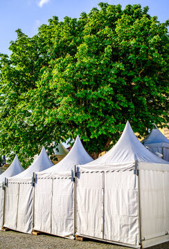 typial event tents at a market