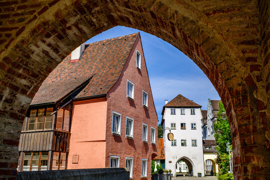historic buildings at the old town of landsberg am lech - bavaria