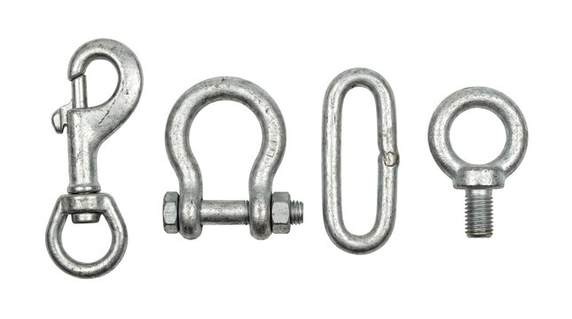 metal rigging hardware parts isolated on transparent background png