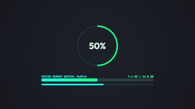 Abstract Quantum HUD Telemetry & Progress Seamless Loop Animation