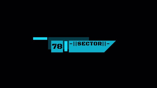 Futuristic Digital Sector 78 Graphic Overlay Element.