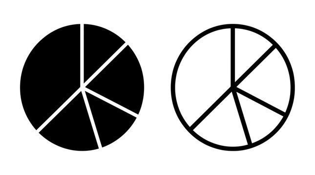 Circular pie chart divided into five segments representing statistical data