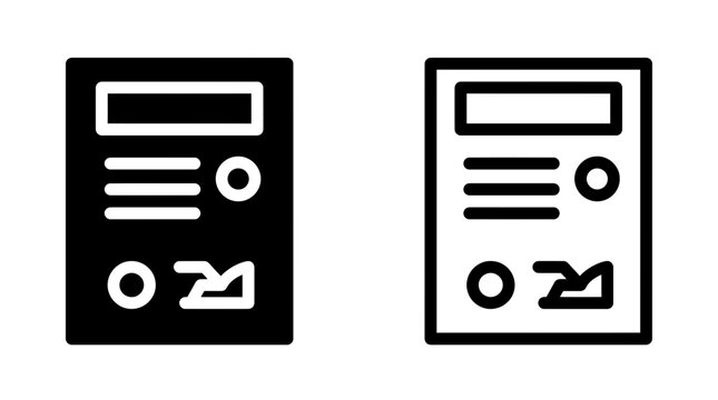 Document report document with chart and analytics graphic vector icon, document