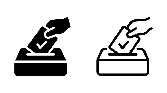 Voting ballot box with checkmark icon vector checkmark election democracy