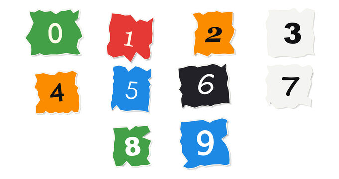 Colorful 3 d geometric digits 0 to 9, isolated on transparent background, isolated on a, transparent background