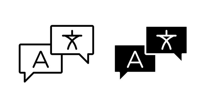 Language icon vector pictograms group