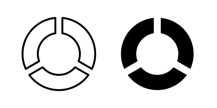 Donut chart icon vector pictograms group