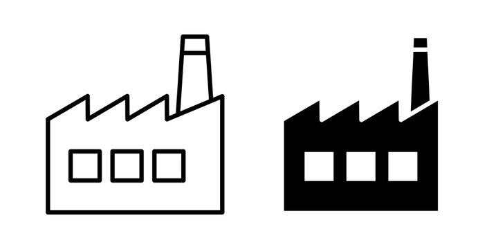Factory icon vector pictograms group