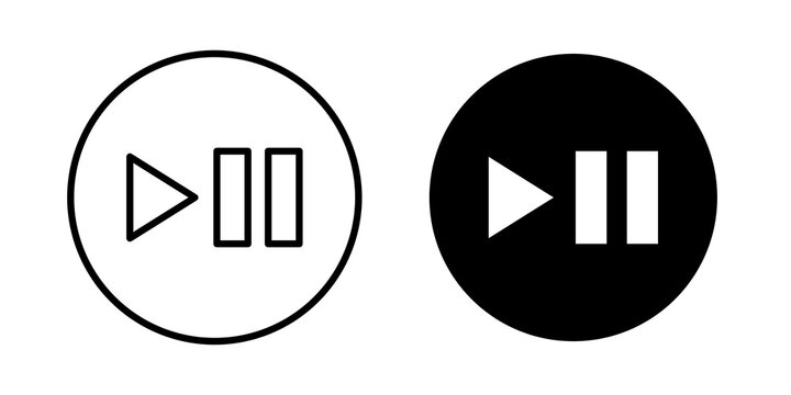 Play pause icon vector pictograms group