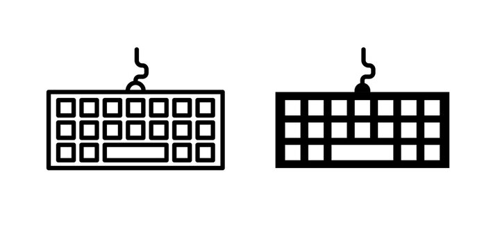 Keyboard icon vector pictograms group
