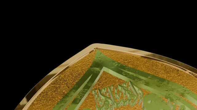 12th Rabi-ul-Awwal, the birthday anniversary of Holy Prophet Muhammad (PBUH)Naqsh-e-3D Nalain-e-Paak of Holy Prophet 4K Transparent 360 Rotation-3D