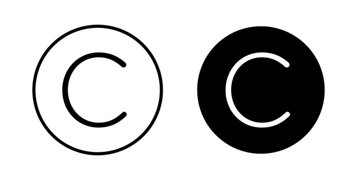 Copyright icon vector pictograms group