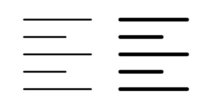 Align left icon vector pictograms group