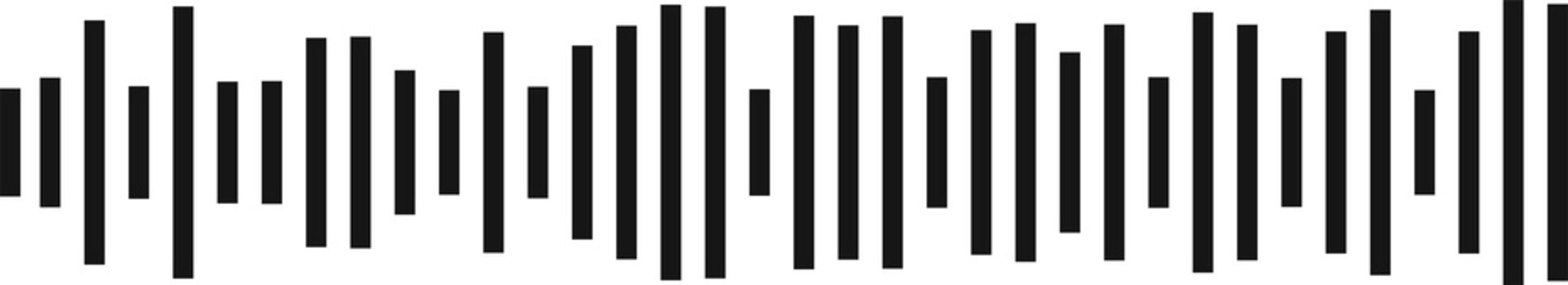 Black Electronic Audio Soundwave Equalizer Bars PNG with Transparent Background