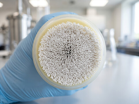 Gloved hand holding hollow fiber membrane cartridge for water ultrafiltration