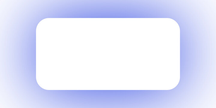 Rounded Rectangle Frame with Soft Blue Glow Transparent Background