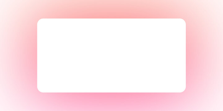 White Rounded Rectangle Frame with Soft Pink Glow on Transparent Background