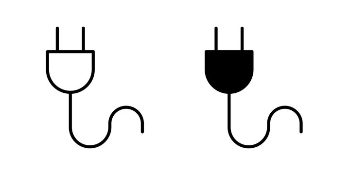 Power plug icon vector pictograms group