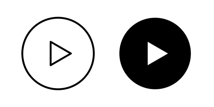 Play button icon vector pictograms group