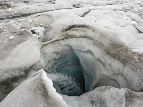 Glacier mill, Venedigerkees, Venice Group, Hohe Tauern National Park, Province of Salzburg, Austria