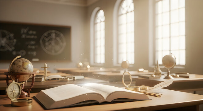 A quiet classroom scene reflecting on the importance of educators and learning environments